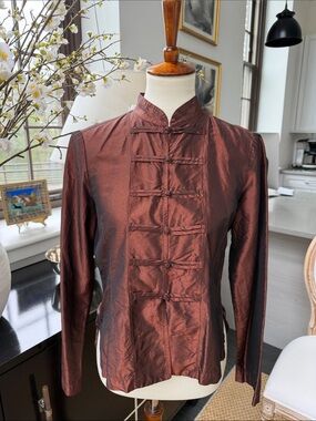Dosa Iridescent Brown Silk Jacket M
